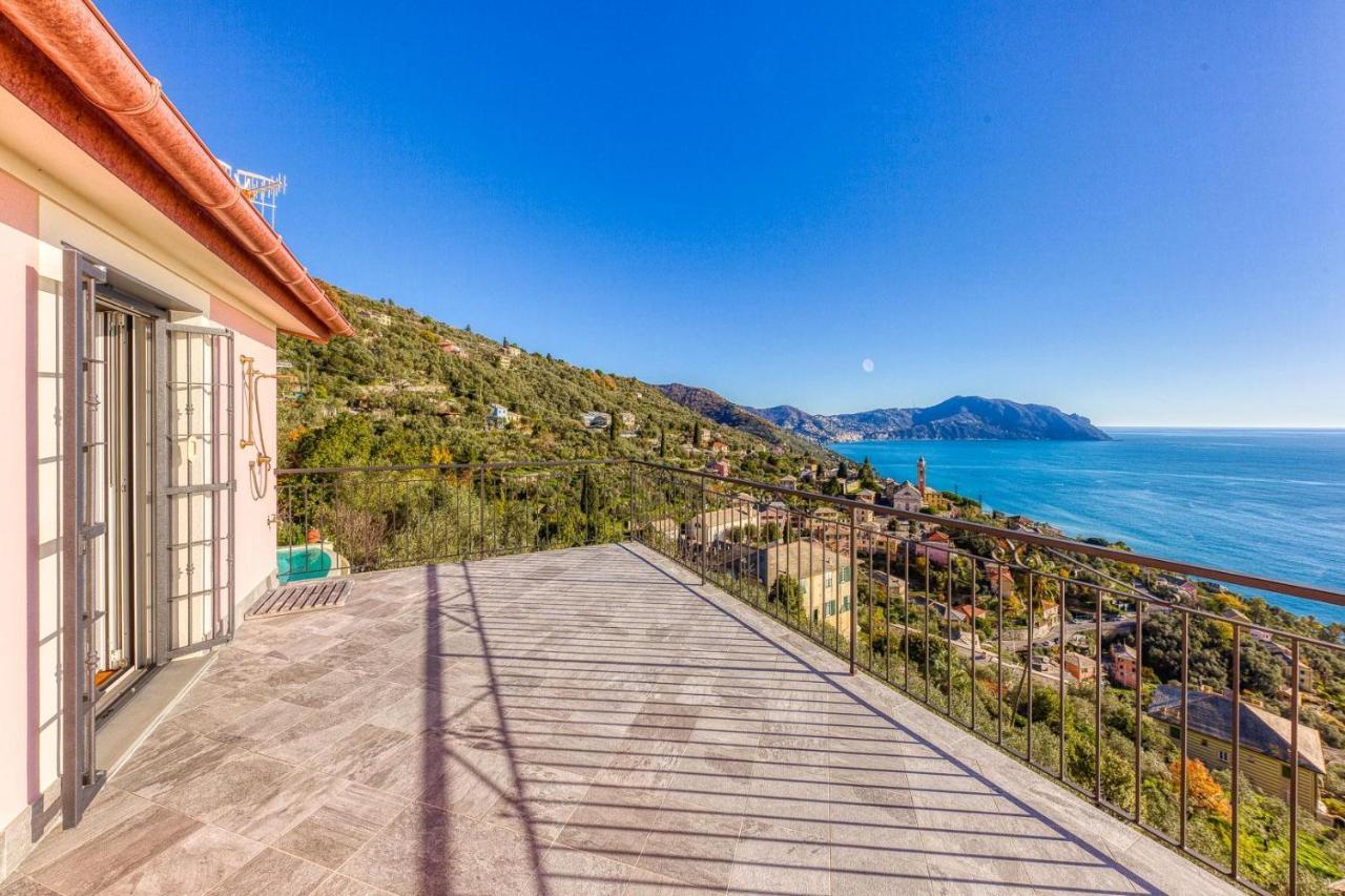 Appartement Casaviva - Ampio Trilocale Vista Mare Con Piscina - Pieve Alta à Pieve Ligure Extérieur photo